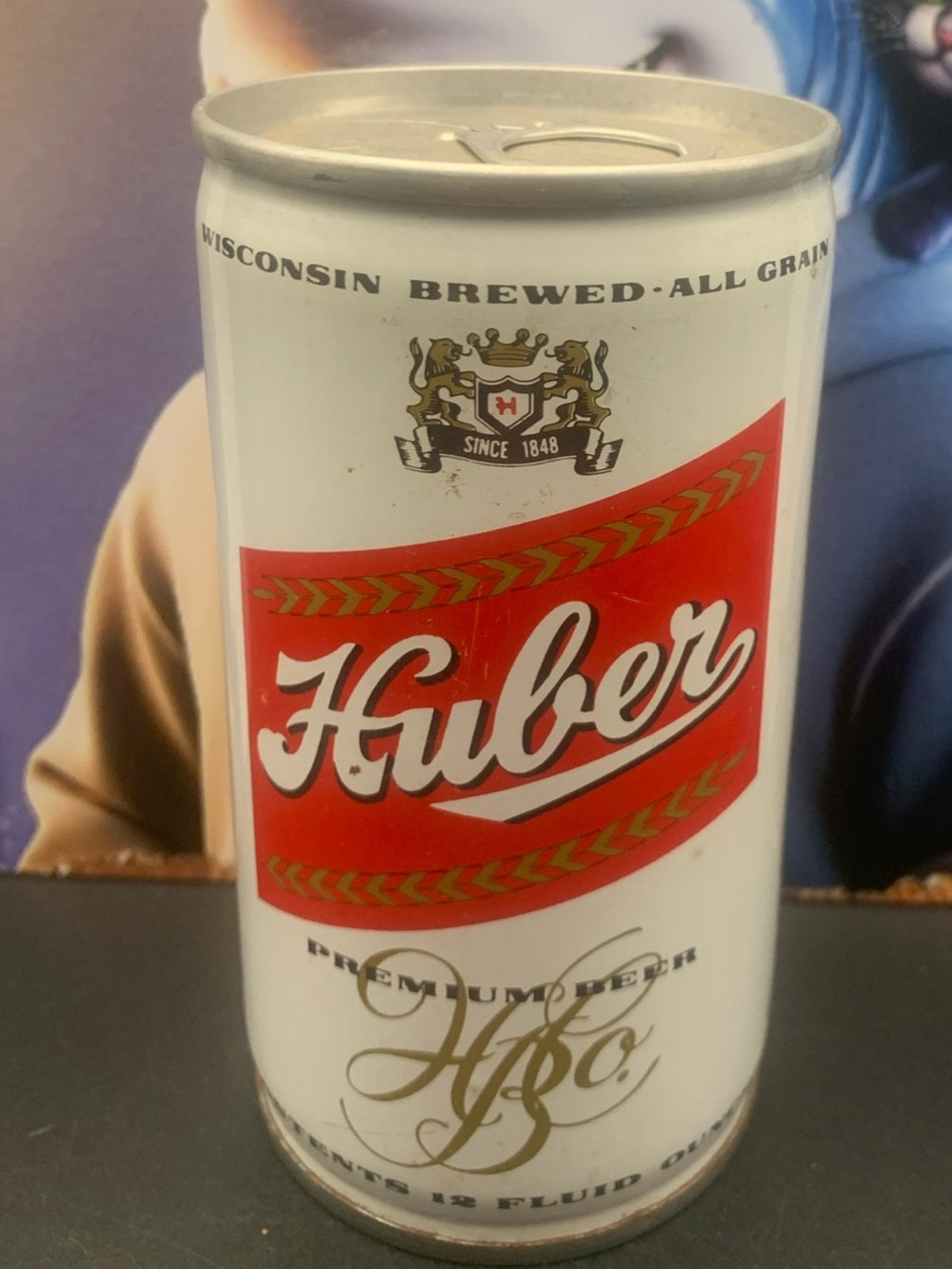 Vintage Beer Can Huber Premium Beer Pull Tab Empty Steel Joe Huber Brewing